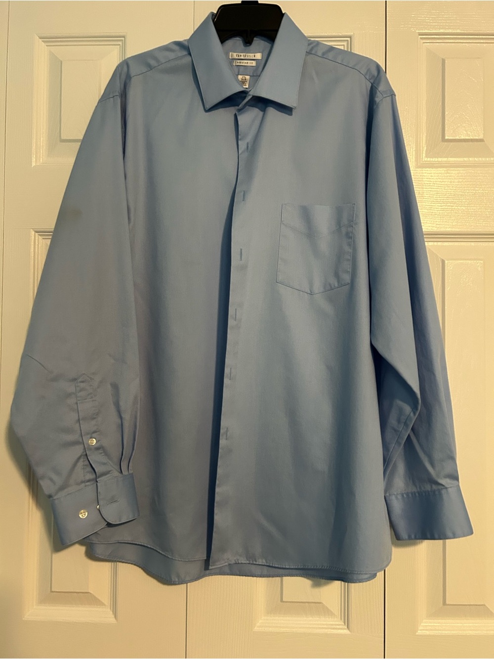 Van Heusen Sky Blue Men's Dress Shirt with Chest Pocket